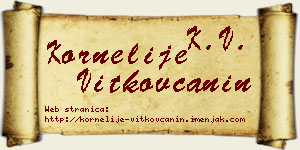 Kornelije Vitkovčanin vizit kartica